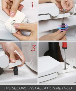 WSSROGY Elongated Toilet Seat with Lid, Quiet Close, Fits Standard Elongated or Oblong Toilets, Slow Close Seat and Cover, Oval, White 25 61TcBhf5hEL