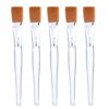Facial Mask Brush Makeup Brushes Cosmetic Tools with Clear Plastic Handle, 5 Pack (Silver with Yellow Brush) Silver with Yellow Brush 45 61TcwfqLpPL