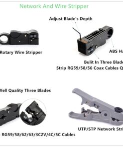 Gaobige Network Tool Kit for Cat5 Cat5e Cat6, 11 in 1 Portable Ethernet Cable Crimper Kit with a Ethernet Crimping Tool, 8p8c 6p6c Connectors rj45 rj11 Cat5 Cat6 Cable Tester, Punch Down Tool 21 61TdJs17jNL 1