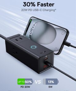 Power Strip Surge Protector 1200J - Baseus Power Strip USB C Charger Extension Cord with 3 Outlets & 3 USB Port PD20W Charging Station for Office Dorm Room Home Fast Charging 20W 14 61Tdq 5i2OL