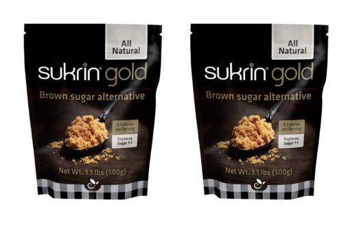 Sukrin Gold - Natural Brown 1:1 Sugar Substitute with Erythritol and Stevia, Zero Calorie Sweetener for Keto and Low Carb Diets, Vegetarian, Baking, Non GMO, 1.1 lb Bag (2 Pack) 1.1 Pound (Pack of 2)