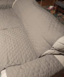 Furhaven Water-Resistant & Reversible Sofa/Couch Cover Protector for Dogs, Cats, & Children - Two-Tone Pinsonic Quilted Living Room Furniture Cover - Gray/Mist, Sofa Reversible Two Tone Gray & Mist 27 61TgIzTDxUL