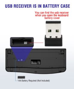 Loigys Wireless Keyboard, 2.4G Full-Sized Ergonomic Wireless Computer Keyboard with Wrist Rest for Windows, Mac OS Laptop/PC/Desktop/Notebook (Black) Black 25 61Th6eF4wFL