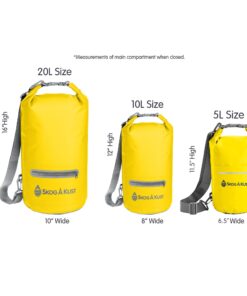 Skog Å Kust DrySåk Waterproof Floating Dry Bag with Exterior Zippered Pocket | for Kayaking, Rafting, Boating, Swimming, Camping, Hiking, Beach, Fishing | 10L & 20L Sizes 10 Liter Yellow 20 61ThjrG ViL 3