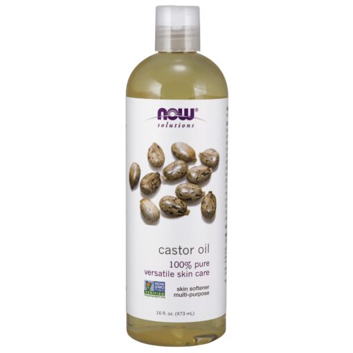 NOW Solutions, Castor Oil, 100% Pure Versatile Skin Care, Multi-Purpose Skin Softener, 16-Ounce 16 Fl Oz (Pack of 1) Standard Packaging