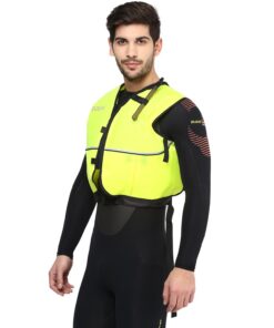 Alternative view of Phantom Aquatics Jacket Style Zippered Snorkel Vest Yellow