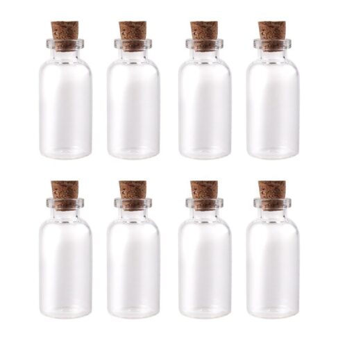 Yesker IPV023 Package of 24 Small Mini Glass Jars with Cork Stoppers-Size: 1-1/2" Tall X 3/4 Inches Diameter, Count