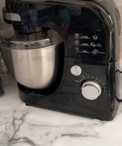 Hamilton Beach Electric Stand Mixer, 4 Quarts, Dough Hook, Flat Beater Attachments, Splash Guard 7 Speeds with Whisk, Black 34 61TphrGmT L