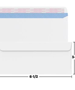 CreGear 90 Count #6 3/4 Small Security Self Seal Tinted Envelopes for Privacy & Business, Size 3-5/8 X 6-1/2 Inches, Peel and Seal Closure, Windowless Design, 24 LB, White 24 61TqfYKA5cL