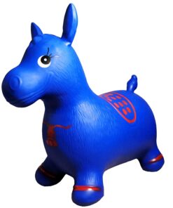AppleRound Horse Bouncer with Hand Pump, Inflatable Space Hopper, Ride-on Bouncy Horse (Blue) Blue 23 61TrjDogzNL