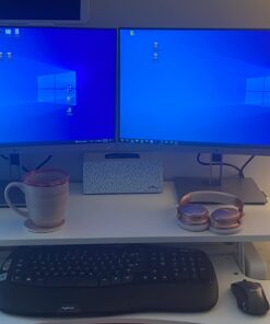 VIVO 36 inch Desk Converter, K Series, Height Adjustable Sit to Stand Riser, Dual Monitor and Laptop Workstation with Wide Keyboard Tray, White, DESK-V036KW 36" 34 61Tsd7J423L