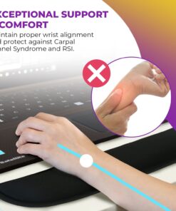 Premium Wrist Rests for Keyboard and Mouse Pad Set - Memory Foam Cushion, Black - Ergonomic Wrists Hand Arm Rest Support for Laptop Computer Desk and Gaming - Carpal Tunnel Syndrome Relief Premium 34 61TtQTDfqkL