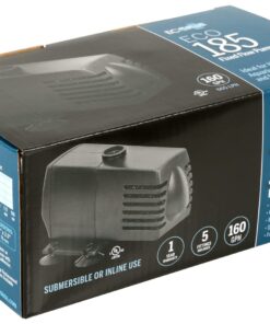 EcoPlus Eco 185 Water Pump Fixed Flow Submersible Or Inline For Aquariums, Ponds, Fountains & Hydroponics - UL Listed, 158 GPH, Black 12 61TuRyw2zjL