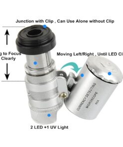 Alternative view of Beileshi 60x Zoom Microscope Magnifier LED + Uv Light Clip-on Micro Lens for Universal Mobile Phones Universal Clamp for iPhone 7s Plus/7s/7/7plus/ 6 6s 6Plus/ 5 Samsun/HTC