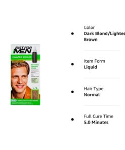 Just For Men Shampoo-In Hair Color - Dark Blond/Lightest Brown - 2 pk 2 Count (Pack of 1) 9 61Tx1kHKaTL