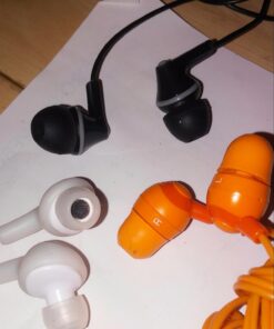 Panasonic ErgoFit Wired Earbuds, In-Ear Headphones with Microphone and Call Controller, Ergonomic Custom-Fit Earpieces (S/M/L), 3.5mm Jack for Phones and Laptops - RP-TCM125-K (Black) Black With Mic 65 61TxuJCb8L