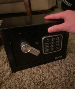 SereneLife Premium Steel Digital Safe Box - 9.1" x 6.7" x 6.7" | Secure Storage for Cash, Firearms, Jewelry & More | Great For Hotels, Cabinets & Home Use | Electronic & Mechanical Access - 2 Keys 37 61TzJm OuqL 1