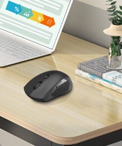 E-YOOSO Wireless Mouse, USB Cordless Computer Mouse, 18 Months Battery Life, 6 Button Wireless Mouse, 5 Adjustable DPI, 2.4G Portable Wireless Optical Mice for Windows, Mac, Linux, Chromebook(Black) Black 15 61U VxxBm1L