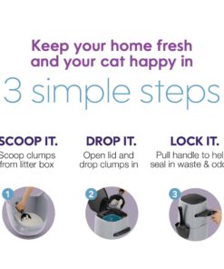 Litter Genie Plus Pail (Black) | Cat Litter Waste Disposal System for Odor Control | Includes 1 Square Refill Bag 38 61U0fsAsaZL