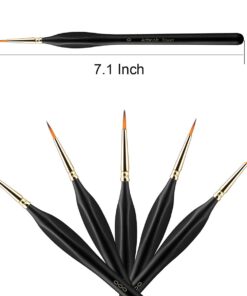 Micro Detail Paint Brush Set - Triangular Wooden Handle, 5 Size Miniature Paint Brush for Artists, Modellers, Enamel, Warhammer 40k 12 61U1OjuM5IL