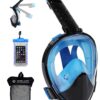 HELLOYEE Full Face Snorkel Mask for Adults Kids Panoramic View Snorkeling Mask Free Breathing Anti-Fog Anti-Leak Design with Detachable Camera Mount Foldable Blue-Black Large-X-Large 34 61U2gTyev9L