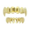 24K Plated Gold Grillz Vampire Fangs Caps Top And Bottom Grill Set Mouth Teeth For Son Gift + Extra Molding Bars + Microfiber Cloth 4 61U5QI8NqAL
