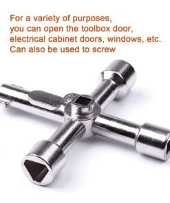 ATOPLEE Electrical Cabinet Key, 4 Way Utilities Key,Triangle/Square/Panel Cross Key for Faucet,Gas Meter,Valve,Spigots,Electrical Cabinet Opening 1pcs 13 61U6iQLxHpS