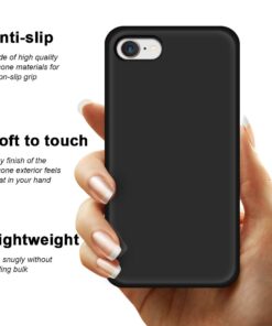 Anuck iPhone SE Case 2022/2020, iPhone 8 Case, iPhone 7 Case, Non-Slip Liquid Silicone Gel Rubber Bumper Phone Case Soft Microfiber Lining Hard Shockproof Protective Cases Cover 4.7", Black 21 61U6kpVITXL