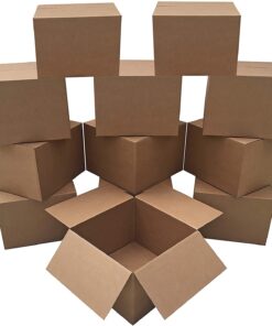 Amazon Basics Cardboard Moving Boxes, 12 Pack, Large, Brown, 20" x 20" x 15" 12-Pack 21 61U7WpnoveL
