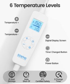 RENPHO Weighted Heating Pad for Back Pain Relief, FSA HSA Eligible, Electric Heat Pads for Neck and Shoulders, Fast-Heating, Auto Shut Off, Christmas Gifts for Women Men Mom Dad, ETL Certified, Gray A-gray-24"x33'' 29 61U9MvudwpL