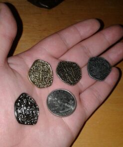 Beverly Oaks Metal Pirate Coins - Gold and Silver Spanish Doubloon Replicas - Fantasy Metal Coin Pirate Treasure (100) 100 52 61U9mkOsI9L