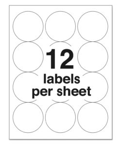 Alternative view of Avery High Visibility Printable Round Labels with Sure Feed, 2.5" Diameter, White, 300 Customizable Blank Labels Total (5294) 300 labels