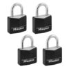 Master Lock Covered Aluminum Padlock with Key, Black, 4 count (Pack of 1) 4 count (Pack of 1) 67 61UEByqHjFL