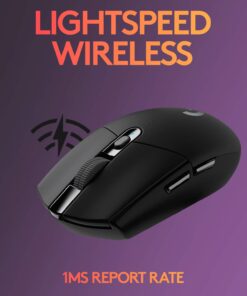 Logitech G305 LIGHTSPEED Wireless Gaming Mouse, Hero 12K Sensor, 12,000 DPI, Lightweight, 6 Programmable Buttons, 250h Battery Life, On-Board Memory, PC/Mac - Black 26 61UEC45VOL