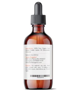 Teddie Organics Golden Jojoba Oil 100% Pure Organic Cold Pressed and Unrefined 4oz - Natural Moisturizer for Face Hair and Sensitive Skin, Carrier Oil for Essential Oils 4 Fl Oz (Pack of 1) 33 61UFG1DotPL