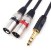 Disino 1/4 TRS to Dual XLR Male Y-Splitter Stereo Breakout Cable 1/4 inch(6.35mm) to 2 XLR Patch Cable - 10 FT/3m 10 feet 36 61UGhEvmuoL