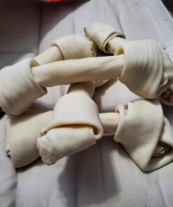 Grand Valley Pet Products 8-9" Natural Flavor Dog Rawhide Chewsomes Knotted Bones (5 Pack) - Rawhide Bones for Large Dogs - 100% USA-Sourced Rawhide - Single Ingredient - Dental Dog Chew Rawhides Natural - 5 Pieces 41 61UKGeXmyYL