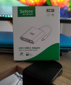 Selore&S-Global USB C to Dual HDMI Adapter 4K @60hz, Type C to HDMI Converter for MacBook Pro Air 2020/2019/2018,LenovoYoga 920/Thinkpad T480,Dell XPS 13/15/17,etc 48 61UKdFxO7SL 1