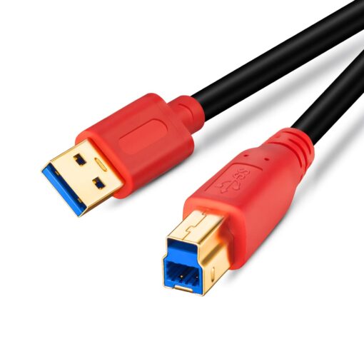 Tan QY USB 3.0 Cable A Male to B Male 1Ft, Type A to B Male Compatible with Hard Disk Drive,Printers,Scanner,USB Hub,Monitor and More (0.3M/1Ft) 0.3M/1Ft