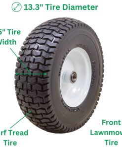 Marathon 30326 13x5.00-6in Flat Free Lawnmower Tire on Wheel 3" Hub, 3/4" Bushings, Black 23 61ULpY43LjL