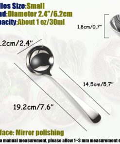 Wenkoni Small Soup Ladles,Sauce ladles,Gravy Soup Spoon Ladles,2 Pack SUS 304 Non-magnetic Stainless Steel 7.6" Round Ladles (Color:Silver). Silver-2Pcs 10 61UMTtdQZ5L