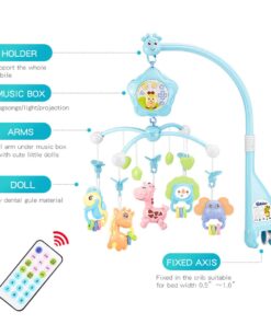 Baby Mobile for Crib, Crib Toys with Music and Lights,Remote, lamp, Projector for Pack and Play, for Ages 0+ Months (Blue-Forest) Blue-Forest 29 61UMotJX0pL