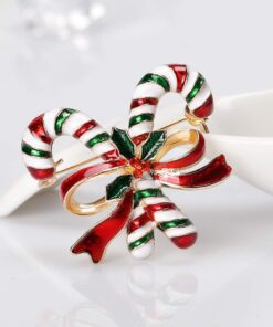 Fesciory Christmas Brooch Pins for Women, Multi-Colored Rhinestone Crystal Enamel Christmas Jewelry Gift for Girls A:Enamel Candy Cane 13 61UNcPLD3L