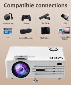 8500Lumens Portable Projector for Home Theater Entertainment, Full HD 1080P Supported Mini Projector HDMI AV USB TV Stick Supported 21 61UNsCAnWOL