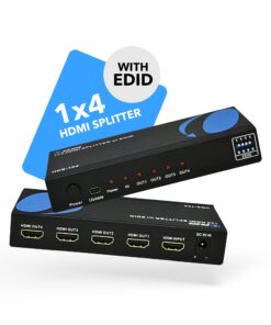 OREI 4K 1x4 HDMI Splitter 1 in 4 Out - Ultra HD @ 30 Hz 1x4 Ver. 1.4 HDCP, Power HDMI Supports 3D Full HD 1080P for Xbox, PS4 PS3 Fire Stick Blu Ray Apple TV HDTV - Adapter Included 12 61UPNQy8YZL