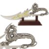 BladesUSA PK-2235 Fantasy Dragon Knife with Wood Display Stand, Silver, 7.5" 16 61UQjsGBeWL
