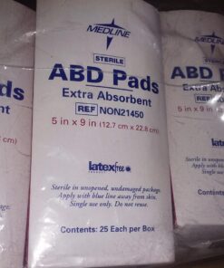 Medline Medline Sterile Abdominal Pad, NON21450H, 5 inch x 9 inch, 2 Packs of 25 Count 5" x 9" 28 61UR8H8XM0L