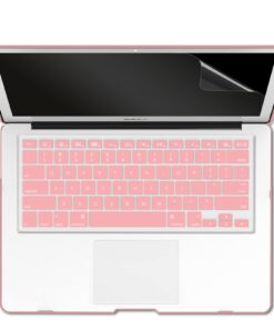 IBENZER Compatible with Old Version MacBook Air 13 Inch Case (2017-2010 Release), Models: A1466/A1369, Plastic Hard Shell Case with Keyboard & Screen Cover for Mac Air 13, Pink, A13PK+2 For Macbook Air 13'' A1466/A1369 28 61URTs5xOzL