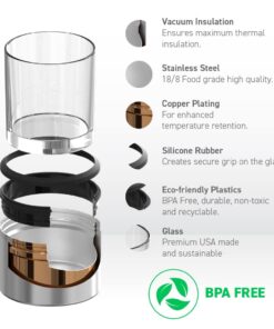 asobu Whiskey Glass with Insulated Stainless Steel Sleeve, 12 ounces (Natural Wood) Natural Wood 9 61US9JjcwZL