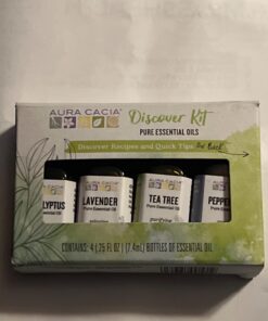 Aura Cacia Discover Essential Oils Kit, 4-Pack, Lavender, Eucalyptus, Peppermint & Tea Tree Oils, Excellent Starter Set Essential Oils Kit: Eucalyptus/Lavender/Peppermint/Tea Tree 39 61UTHMPVXjL